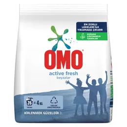 Omo Active Fresh Beyazlar için Toz Çamaşır Deterjanı 4 kg 26 Yıkama