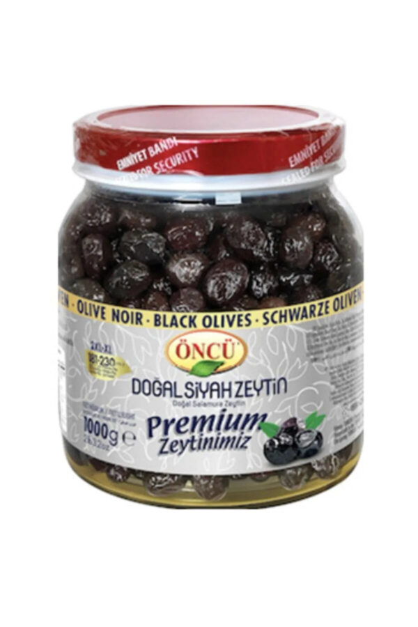 Öncü Premium 181-230 2xl-xl Salamura Siyah Zeytin Pet 1 Kg