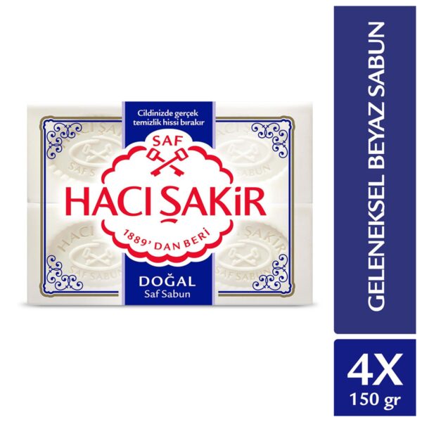 Hacı Şakir Doğal Geleneksel Saf Beyaz Sabun 4x150 gr